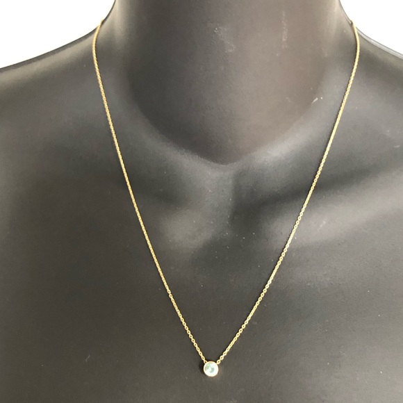 14K Yellow Gold Blue Topaz 18.5” Necklace. - Picture 7 of 14